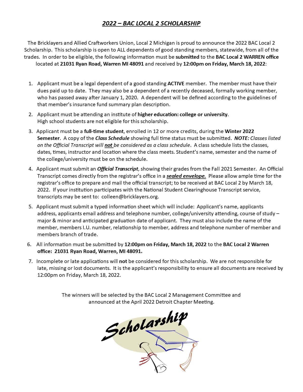 BAC 2 Scholarship